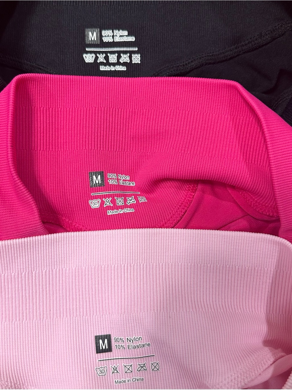 SHEIN Women’s Bike Shorts Trio - Light Pink, Hot Pink & Black - Picture 3 of 3